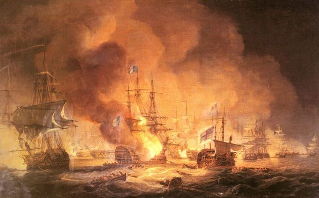 The French Fleet is destroyed at the Battle of Trafalgar