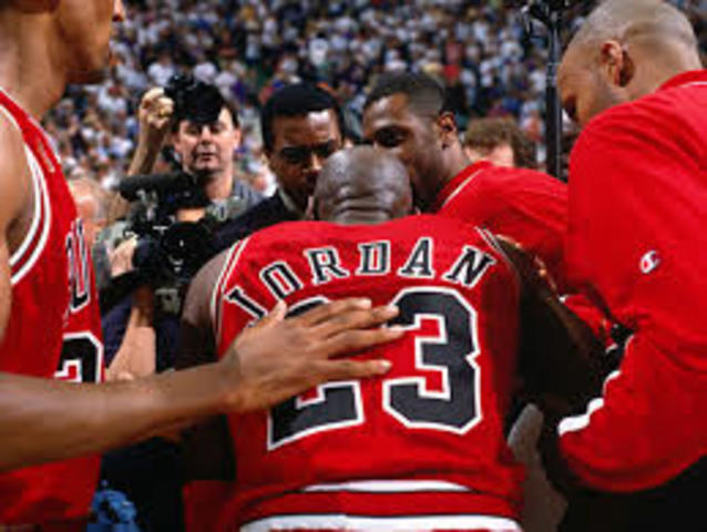 in a crucial game 5 of the 1997 NBA finals jordan id diagnoosed with food poisoning