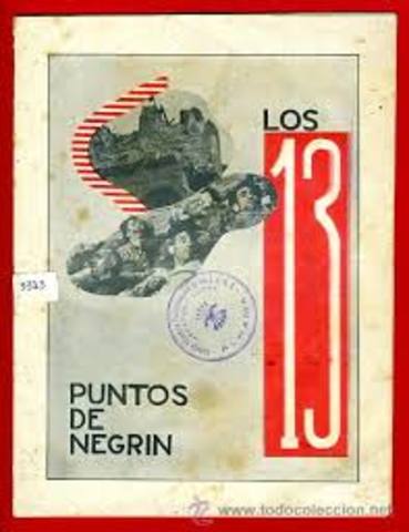 Publicación de los 13 puntos de Negrín