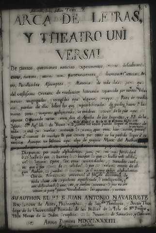 Fray Navarrete: Teatro enciclopédico