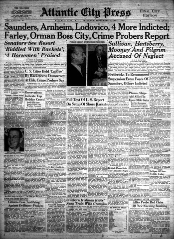 The Kefauver Commission exposes criminal activities