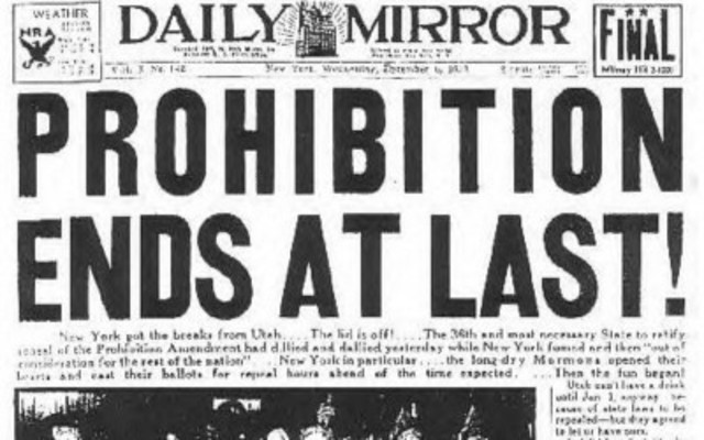 Repeal of the Prohibition Act