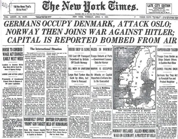 Germany attacks Denmark and Norway