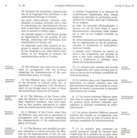 Department of Multiculturalism founded