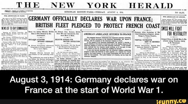 Germany declares war on France