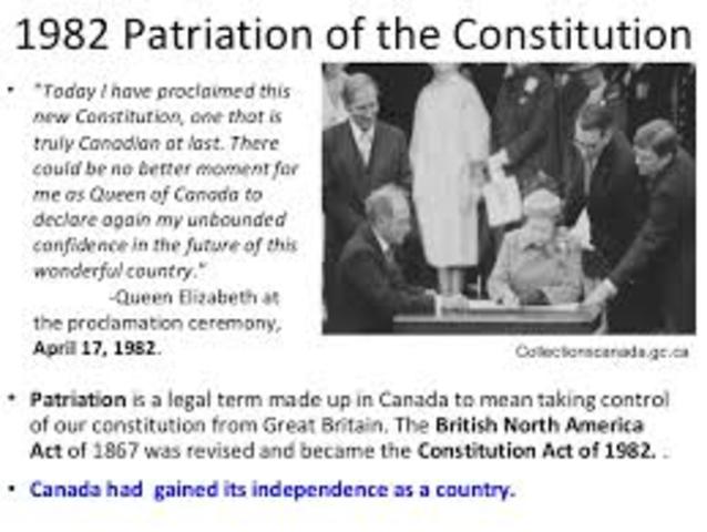 1982 Patriation of the Constitution