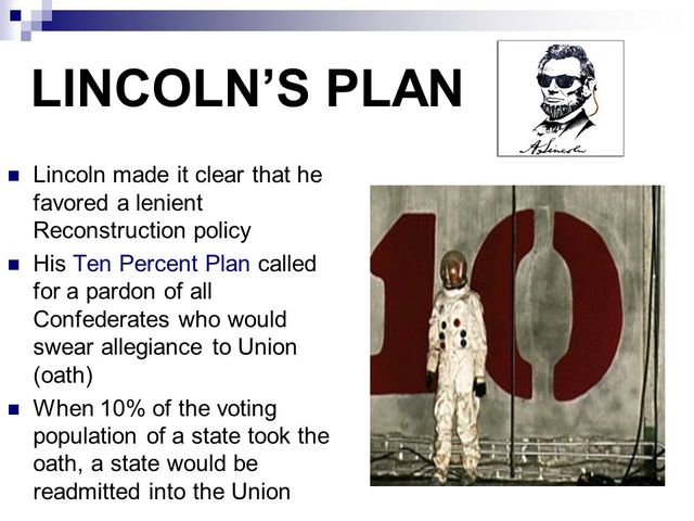 Lincoln announces Ten Percent Plan