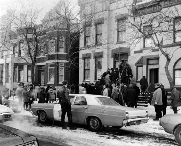 Chicago Police raided the home of Panther leader Fred Hampton.