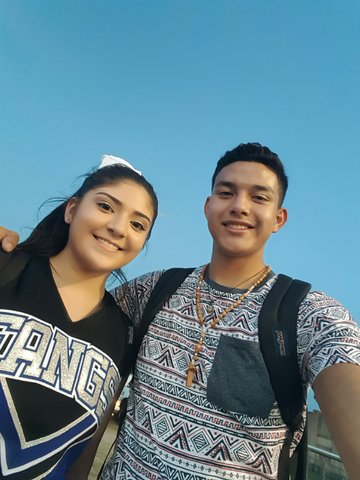 My bestfriend came to support me while Cheering