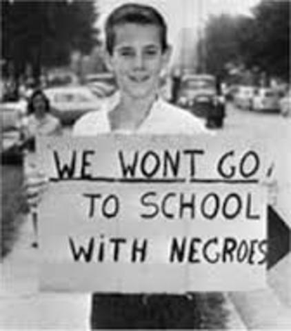 We wont go to school with "negros" sighn