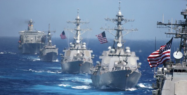 US Navy is escorting British ships carrying US arms