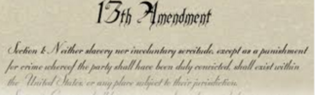 13th Amendement approved and ratified by congress