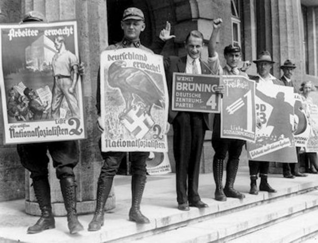 Germans elect Nazis making them the 2nd largest political party in Germany