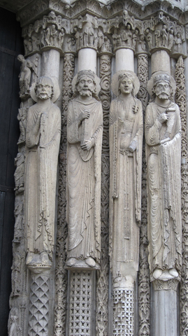 Jamb statues, west portal, Chartres Cathedral. (1145-75)