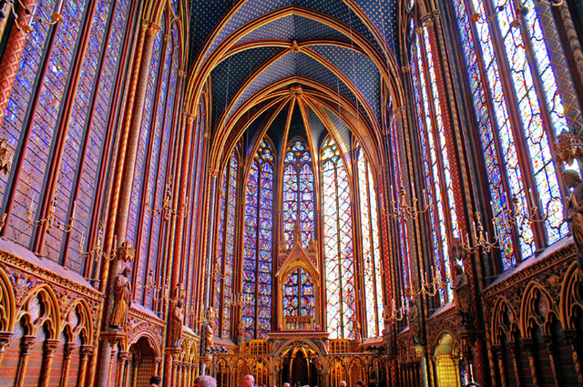 Interior, Upper Chapel, Sainte-Chapelle (1243-48)