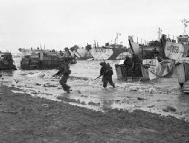 US and British forces land on Normandy Beaches (D-Day)