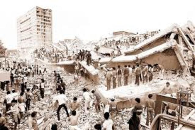 Devastador terremoto en la ciudad de Mexico.