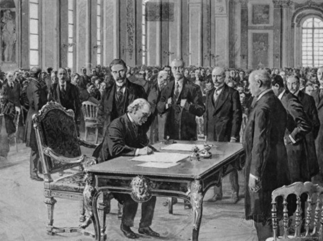 The Treaty of Versailles signed