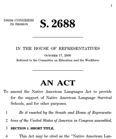 Native American Languages Act
