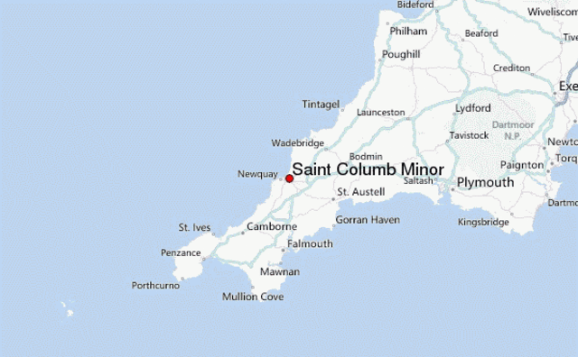 Born in Saint Columb Minor, Cornwall, England