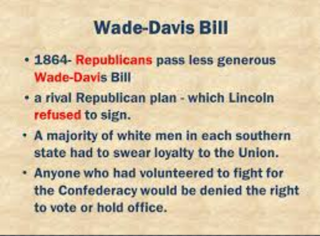 Lincoln Vetoes Wade Davis Bill