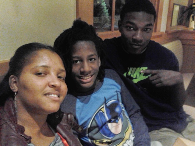 Spending time with my boys-my son and my lil brother