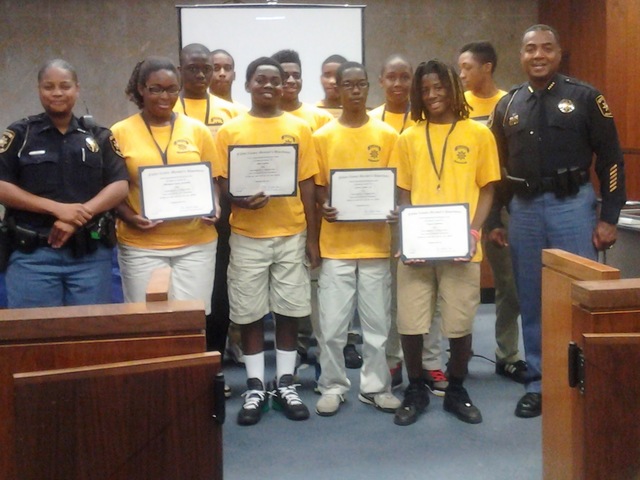 Trayveon completeing the Jr. Marshall Dupties Program 2013