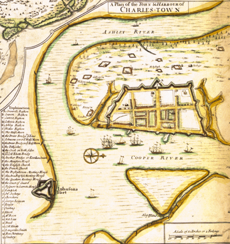 Blockade of Charleston, the busiest and most important port of the southern colonies