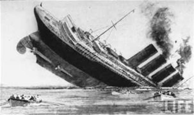 The sinking of the Lusitania