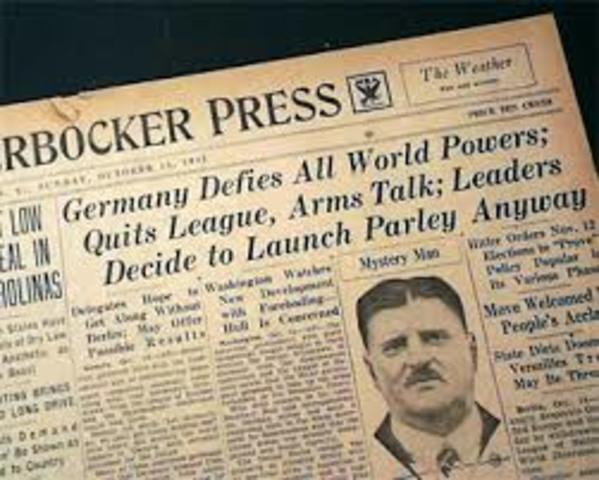 Hitler leaves League of Nations