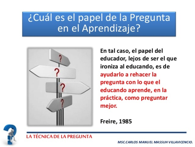 La pedagogía de la pregunta una contribución al aprendizaje