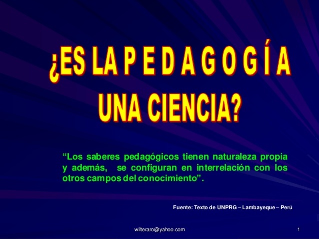 Es la pedagogia una ciencia