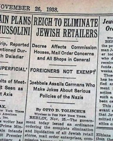 Jewish Businesses taken away from them