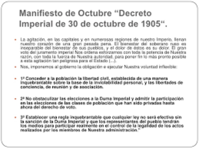Emision del Manifiesto imperial.
