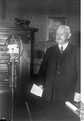 Hindemburg, president de la República