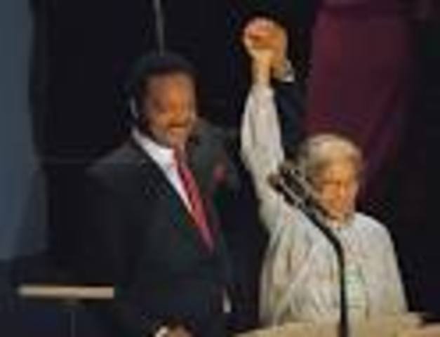 joined jesse jackson at a democratic at the national convention