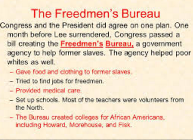 Congress creates Freedmen's Bureau