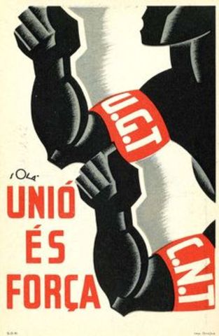 Se acuerda un pacto de acción conjunta entre la CNT y la UGT.