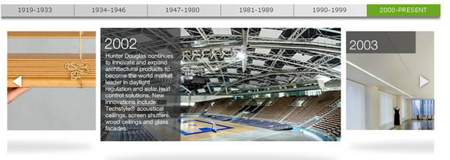 H&D continues to innovate and expand architectural products: Techstyle acoustical ceiling, screen shutters, wood ceiling and glass facade.