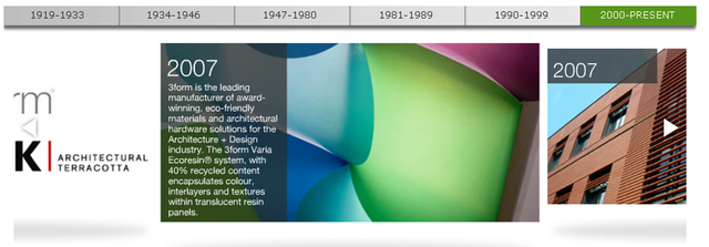 One of the new companies, 3form design Varia Ecoresin system. 3form is the leading manufacturer of winning, eco-friendly materials.