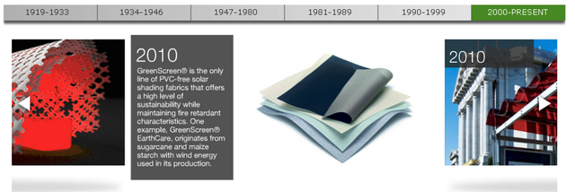 GreenScreen is the only line of PVC-free solar shading fabrics.