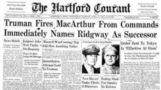 Truman relieves MacArthur of command