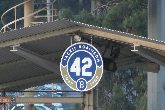 Jackie's number 42 is retired at Dodger Stadium