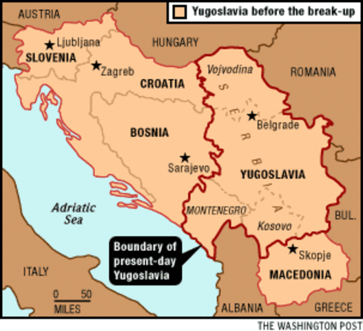 Slovenia and Croatia declare Independence from Yugoslavia
