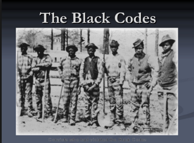 Mississipi enact first Black Codes