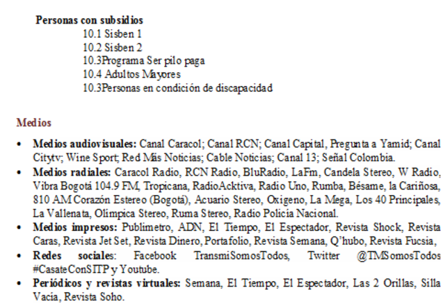 Personas con subsidios
