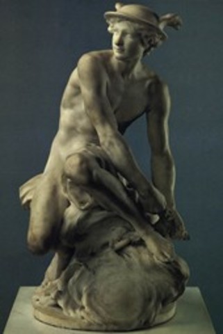 Mercury Tying his Talaria by Jean-Baptiste Pigalle