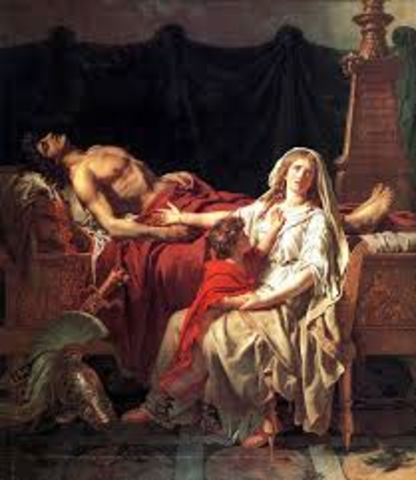 Andromache Mourning Over the Body of Hector by Jacques-Louis David