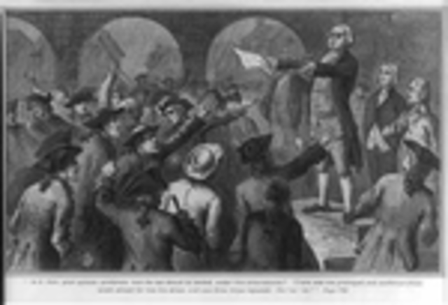 The Sons of Liberty stage the Boston Tea Party in protest of the Tea Act. Britain responds by passing the Coercive Acts.