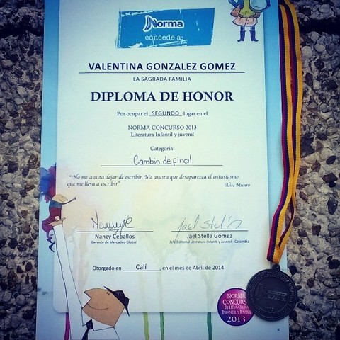 Segundo lugar concurso Norma 2013 literatura infantil y juvenil